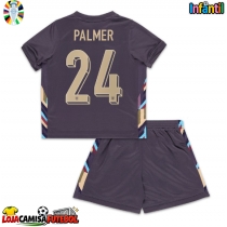 Camisa de Futebol Inglaterra Cole Palmer #24 Equipamento Secundário Infantil Europeu 2024 Manga Curta (+ Calças curtas)
